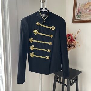 Dior Style Black Blazer with Gold Detailing